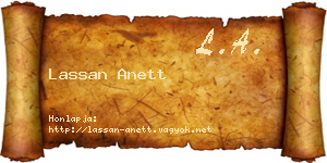 Lassan Anett névjegykártya