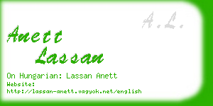 anett lassan business card